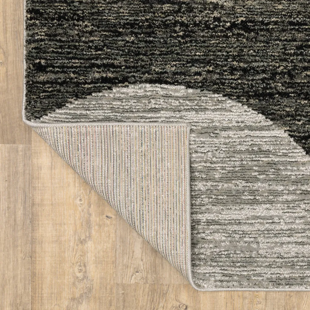 10' X 13' Gray and Ivory Geometric Power Loom Area Rug