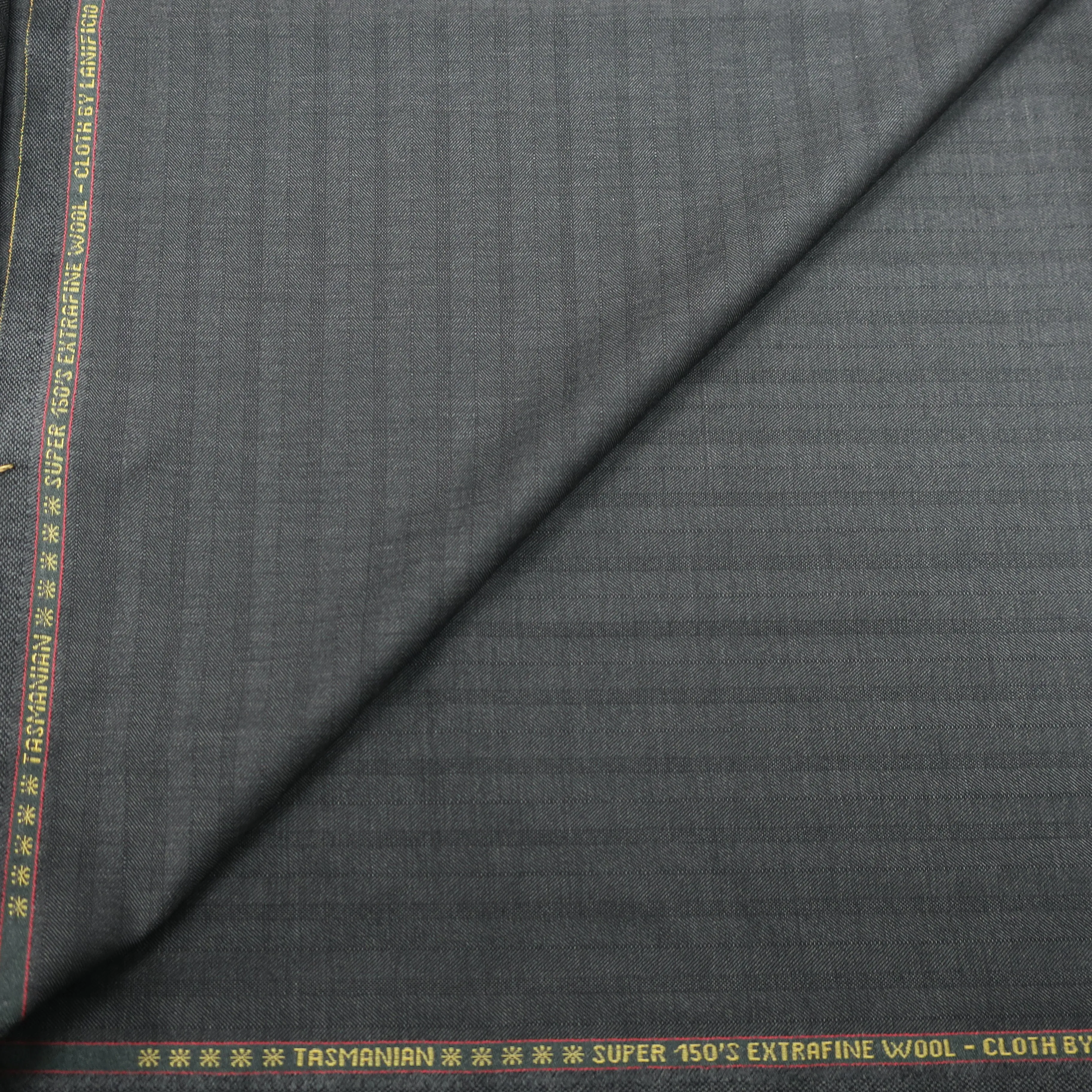 2 YDS Monsoon Gray Chalkstripe Tasmanian Super 150s Wool Loro Piana Fabric