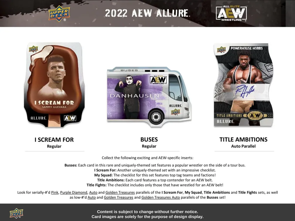 2022 Upper Deck AEW Allure Wrestling Hobby Box 8 Packs per Box, 8 Cards per Pack