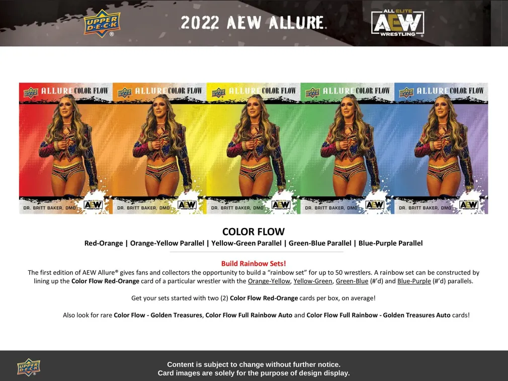 2022 Upper Deck AEW Allure Wrestling Hobby Box 8 Packs per Box, 8 Cards per Pack