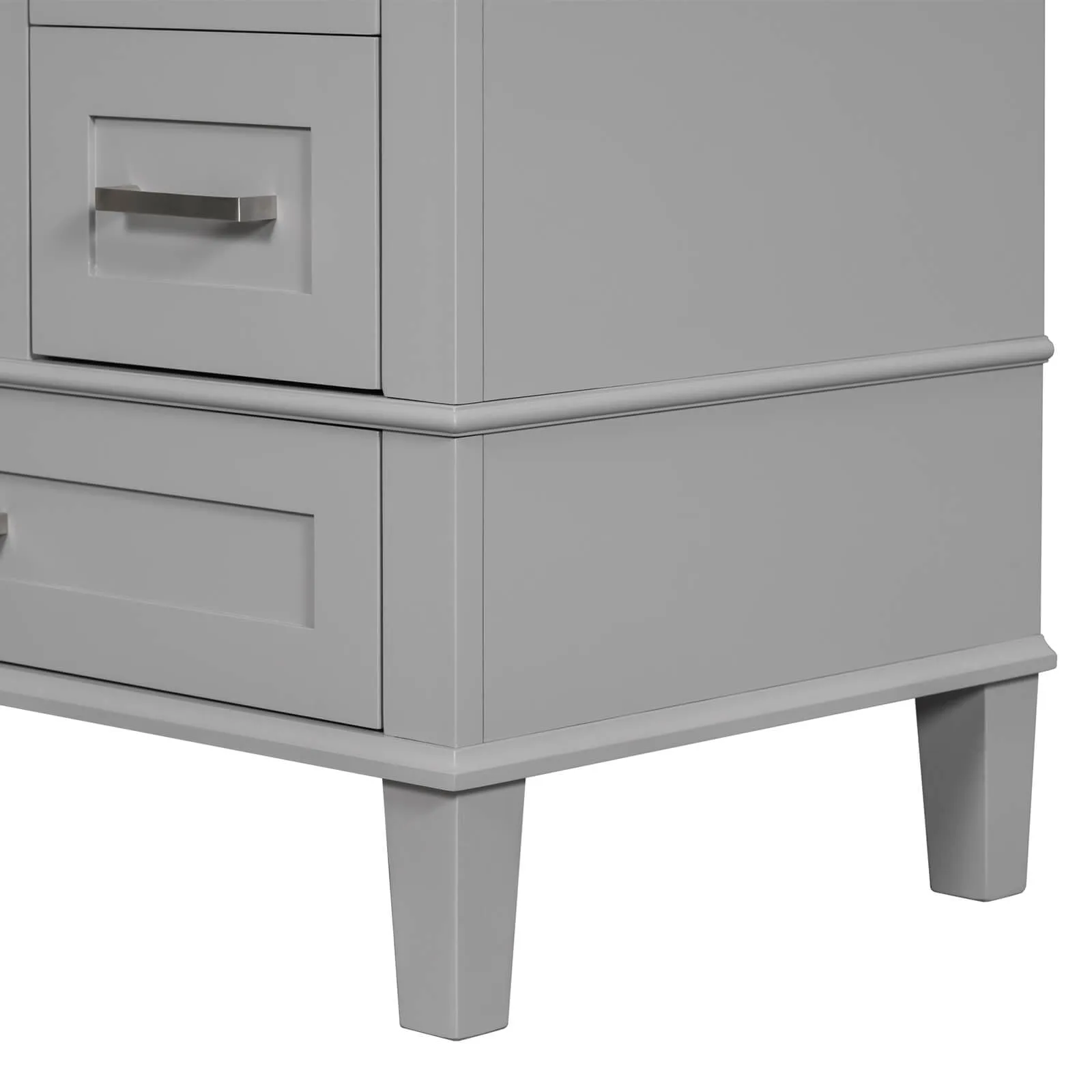 30" Gray Solid Wood Bathroom Vanity with Top