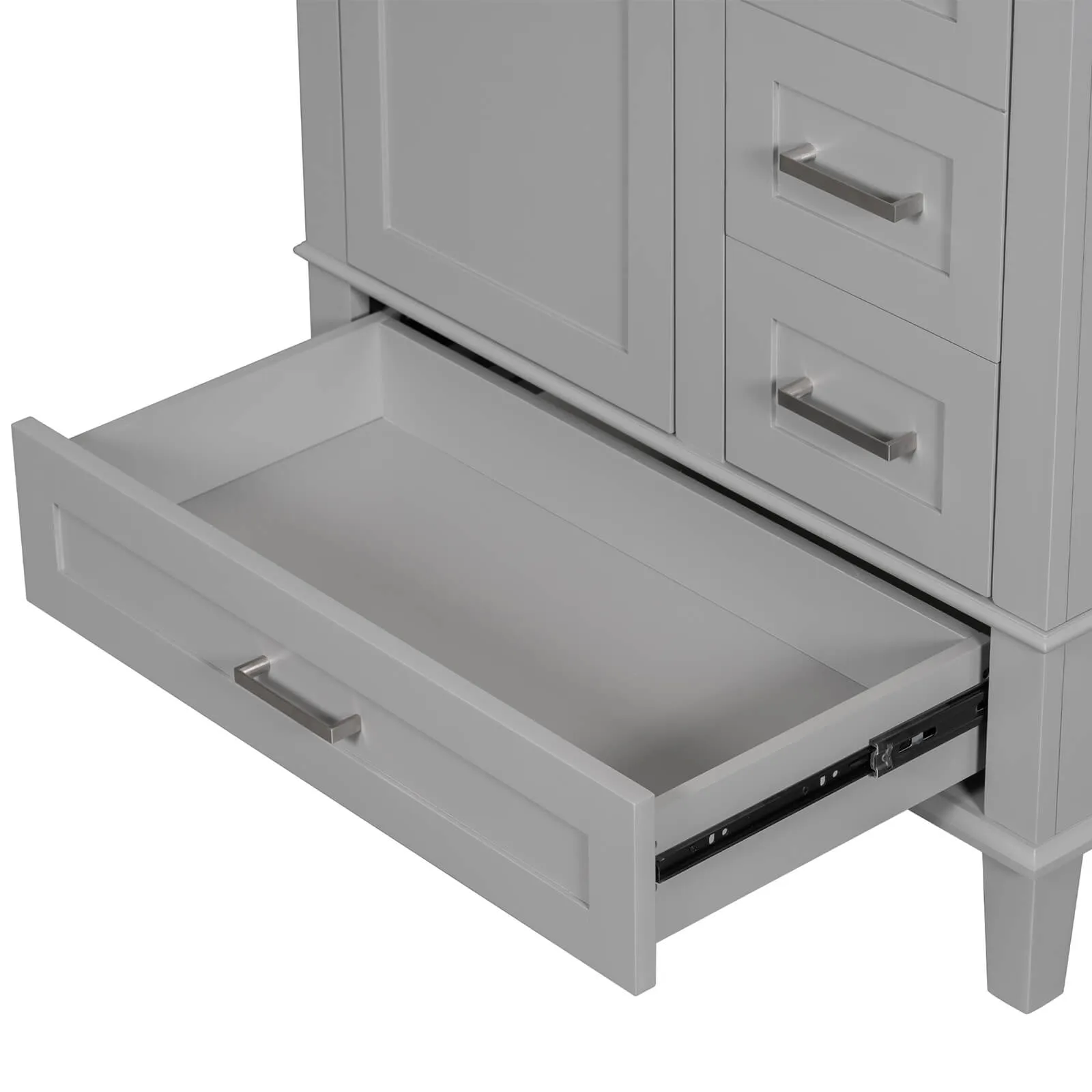 30" Gray Solid Wood Bathroom Vanity with Top