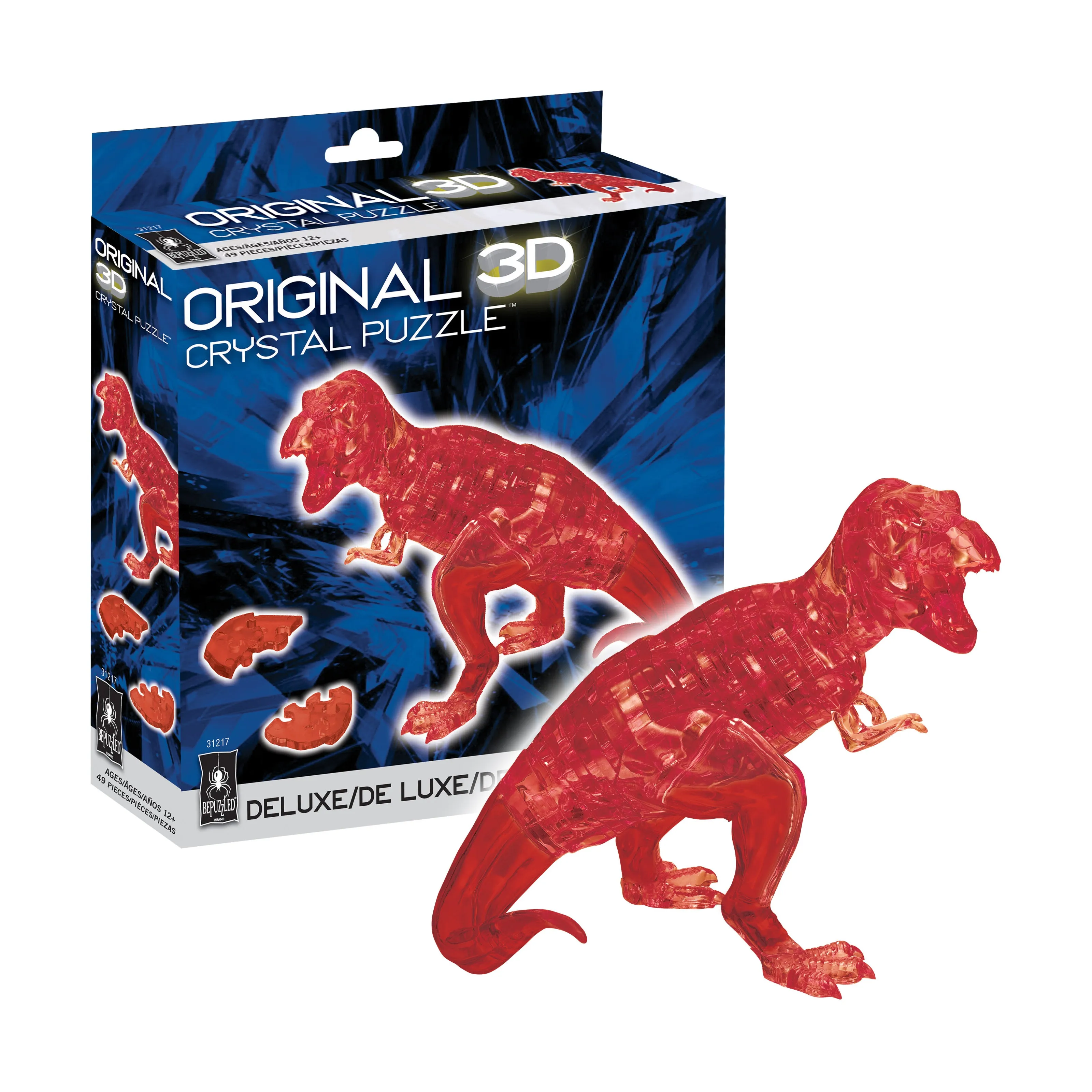 3D Crystal Puzzle - T-Rex (Red): 49 Pcs