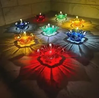 3D Reflection LED Diyas with Water Sensing Technology (Set of 8)