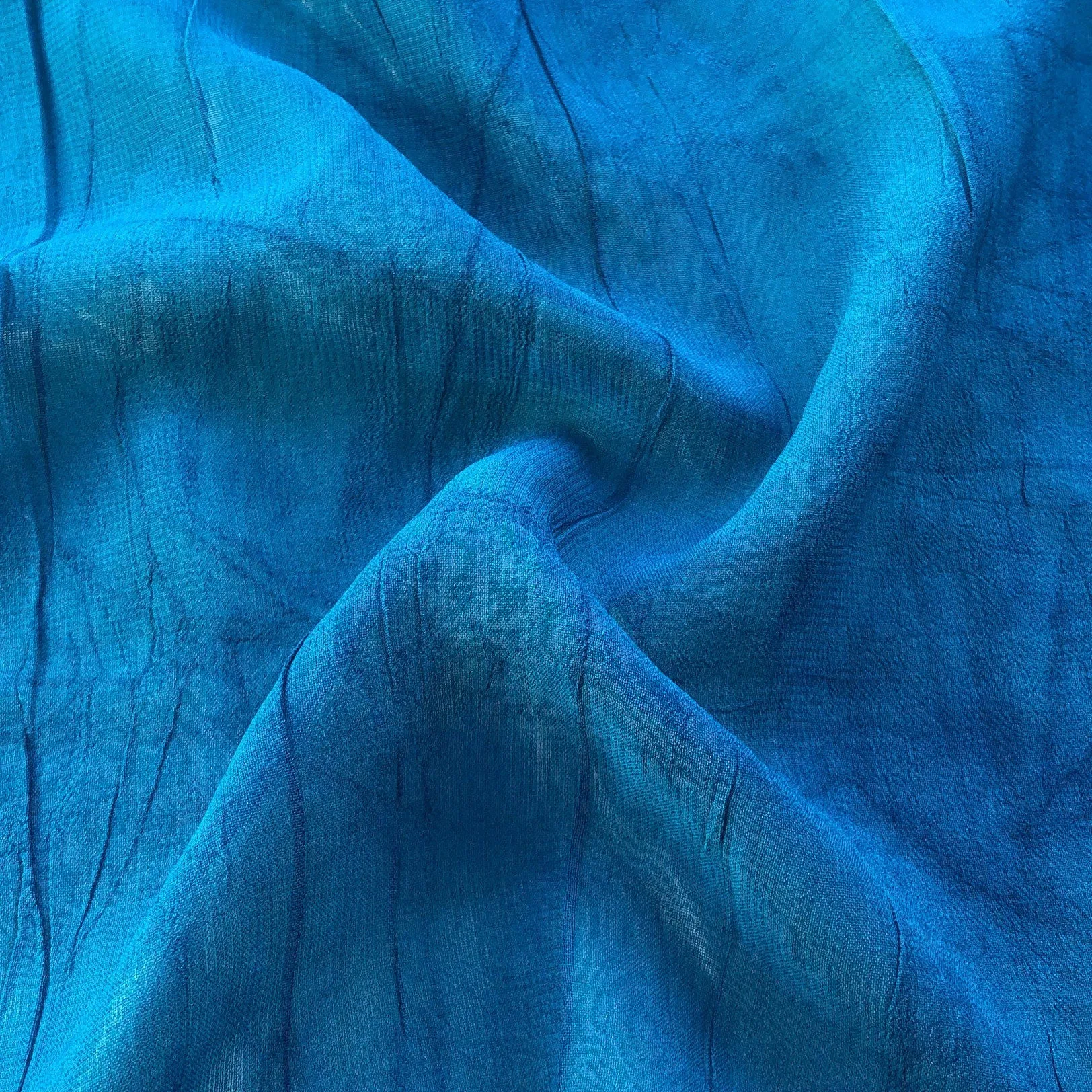 46" Ocean Blue 100% Tencel Lyocell Cupro Georgette 4.5 OZ Light Woven Fabric By the Yard