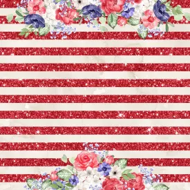 4th of July Stripes Fabric - Red