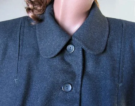 50s Vintage Women's Suit Set Jacket Skirt Nip Waist Fit & Flare Medium VFG Pacific Mills Charcoal Gray