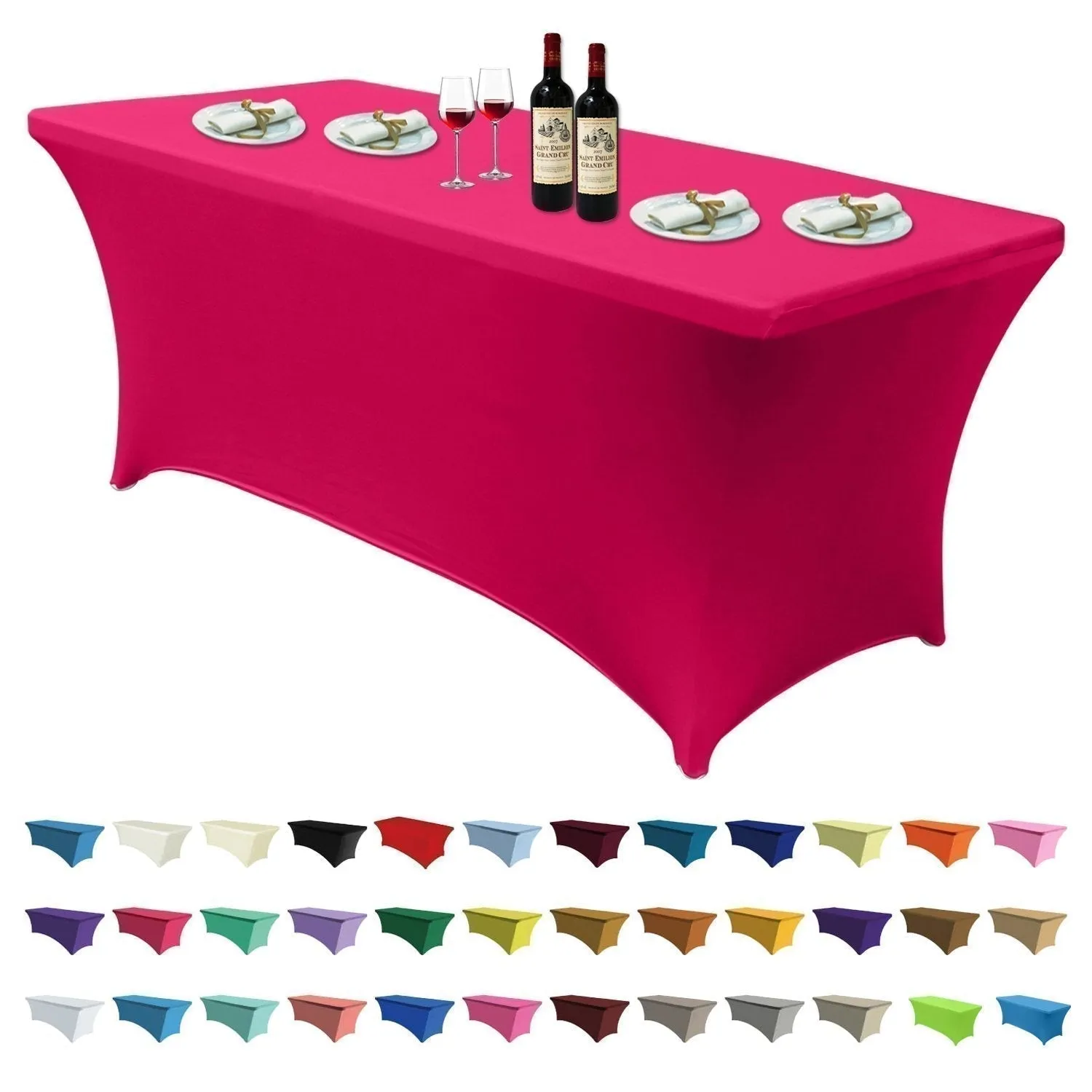 ABCCANOPY Spandex Tablecloths for Home Rectangular Table (Full encirclement)