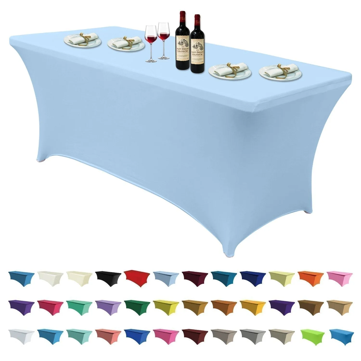 ABCCANOPY Spandex Tablecloths for Home Rectangular Table (Full encirclement)