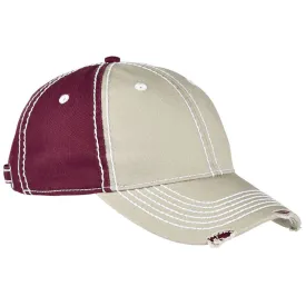 Adams Khaki/Maroon Distressed Rambler Cap