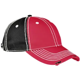 Adams Red/Black Distressed Rambler Cap