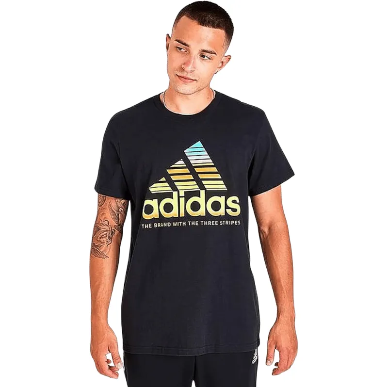 Adidas Mens Black Gradient Graphic T-Shirt