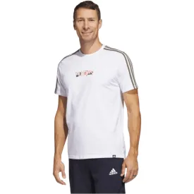 Adidas Mens Sport Optimist 3-Stripes Sportswear Graphic T-Shirt