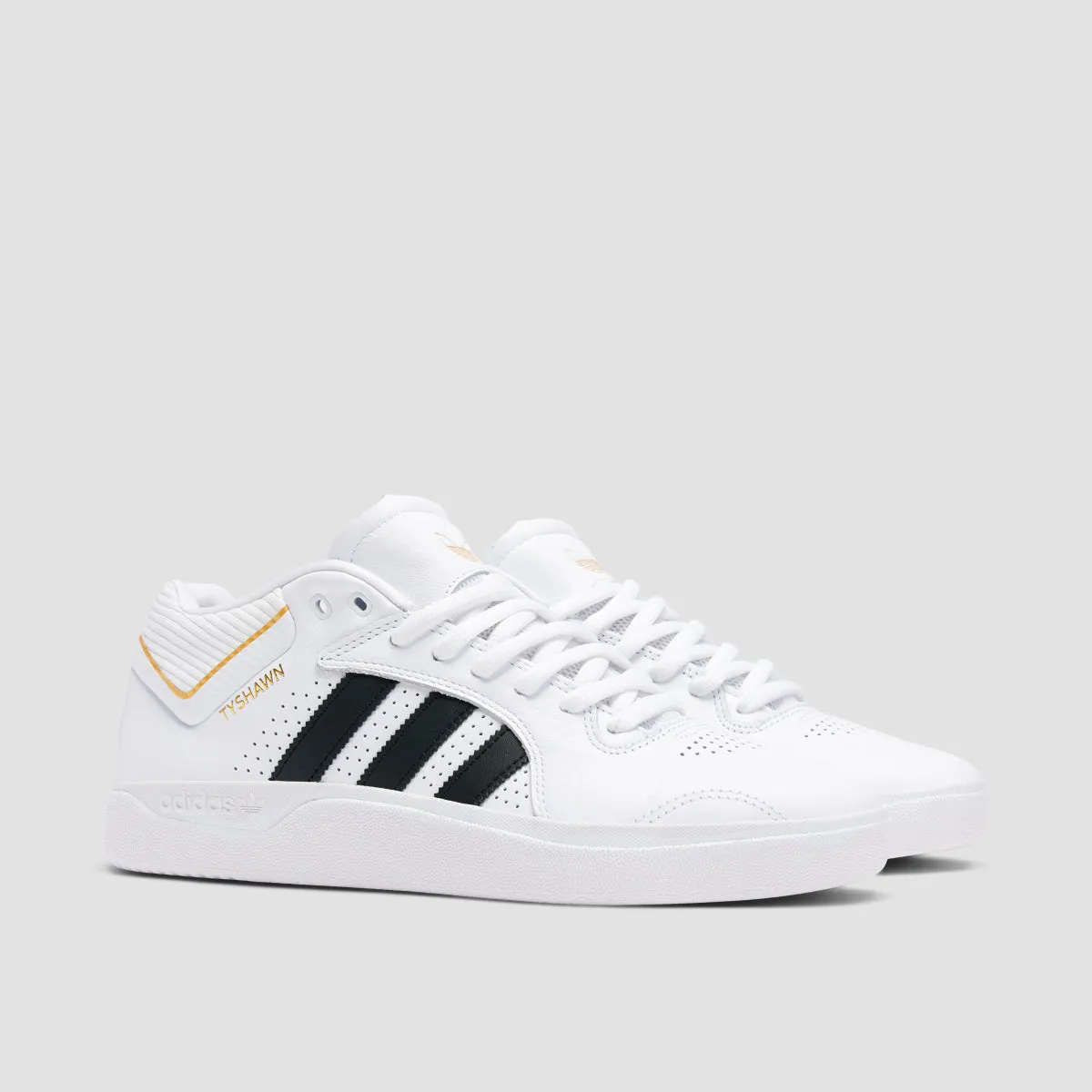 adidas Tyshawn Mid Top Shoes - Ftwr White/Core Black/Gold Met