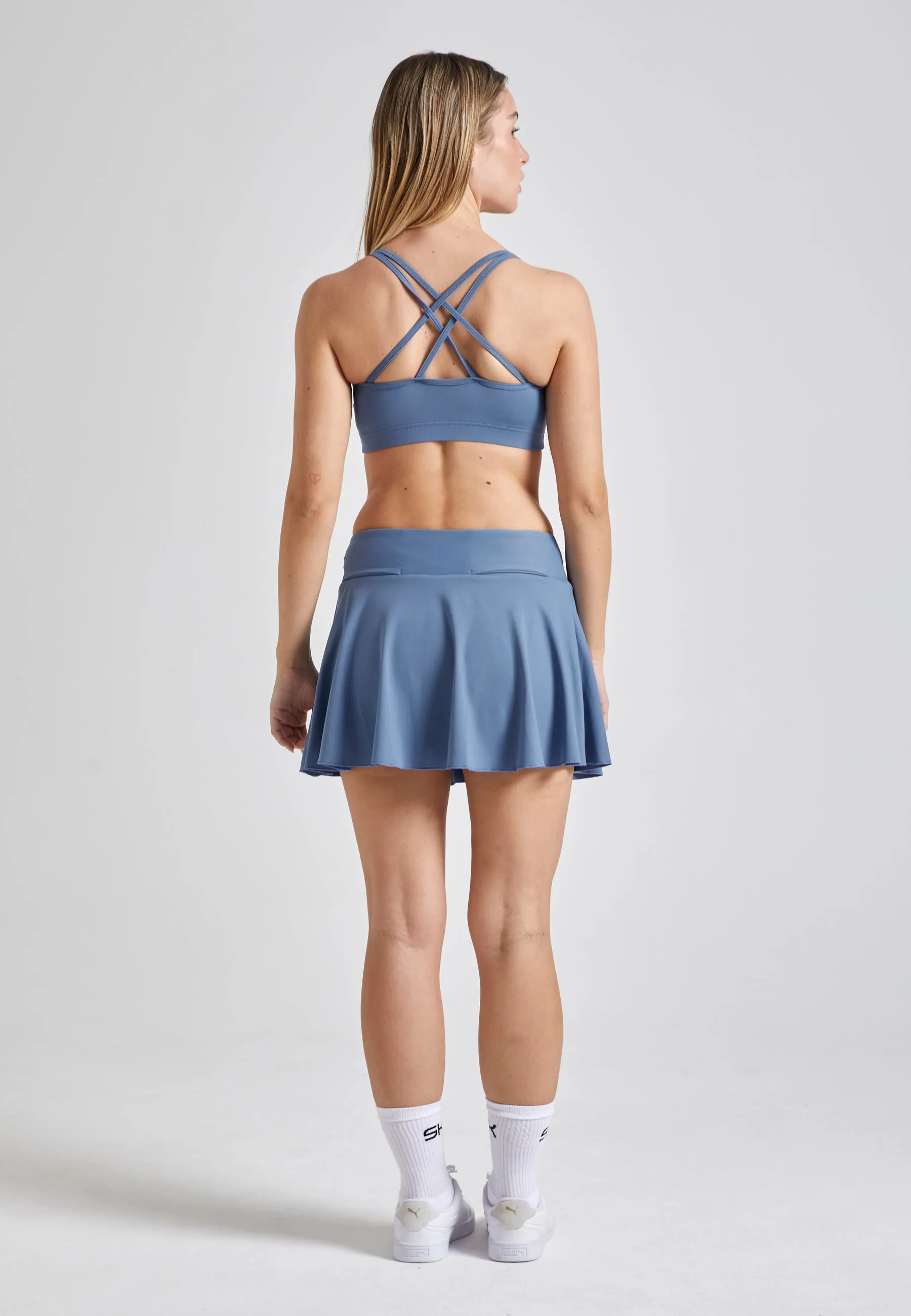 Advantage tennis skirt / skort with ball holder, gray blue