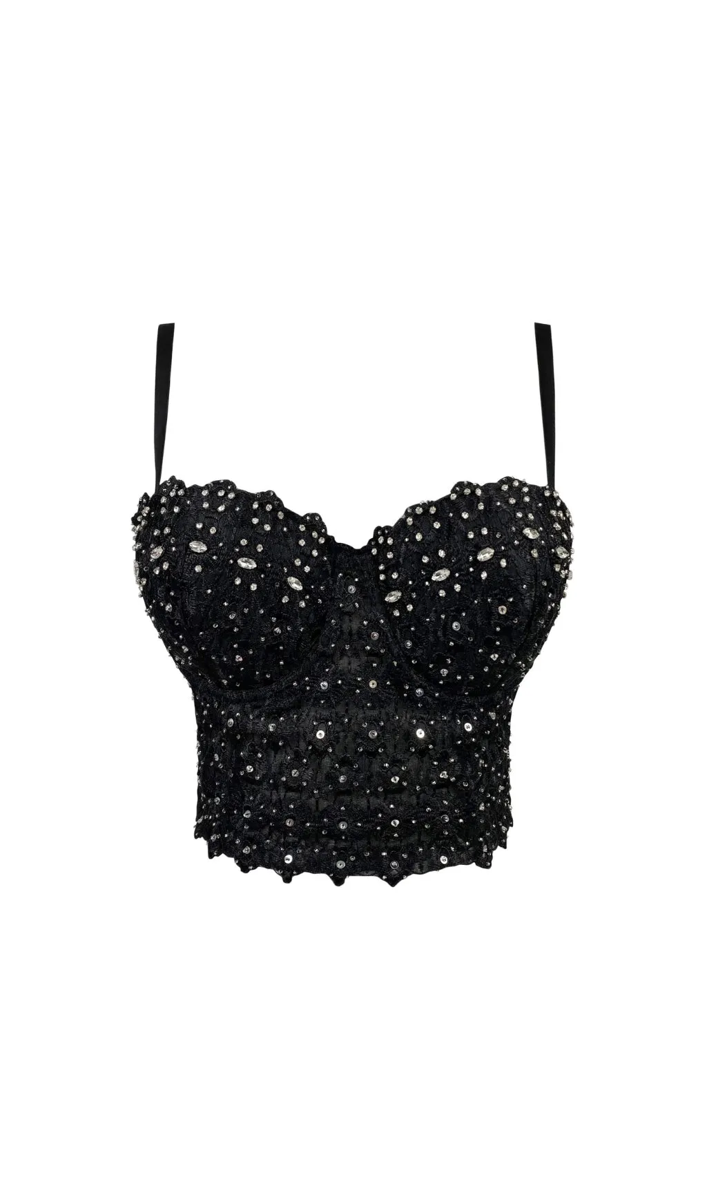 AMBERLIN RHINESTONE EMBROIDERED TOP