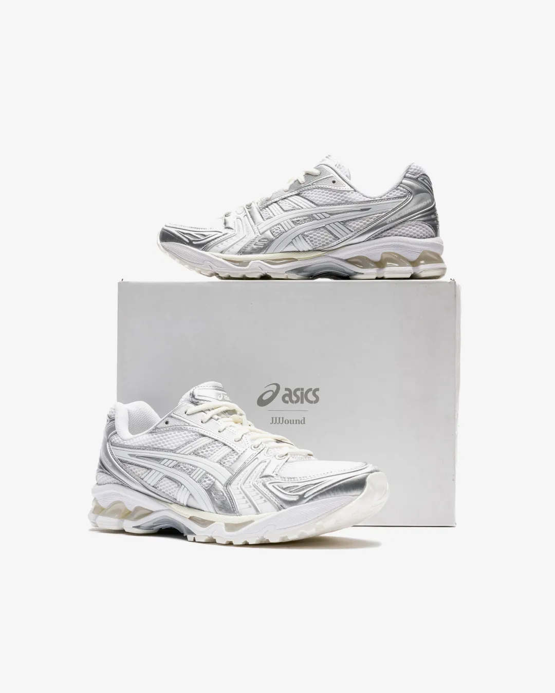 ASICS Gel-Kayano 14 x JJJJound White Silver Sneakers