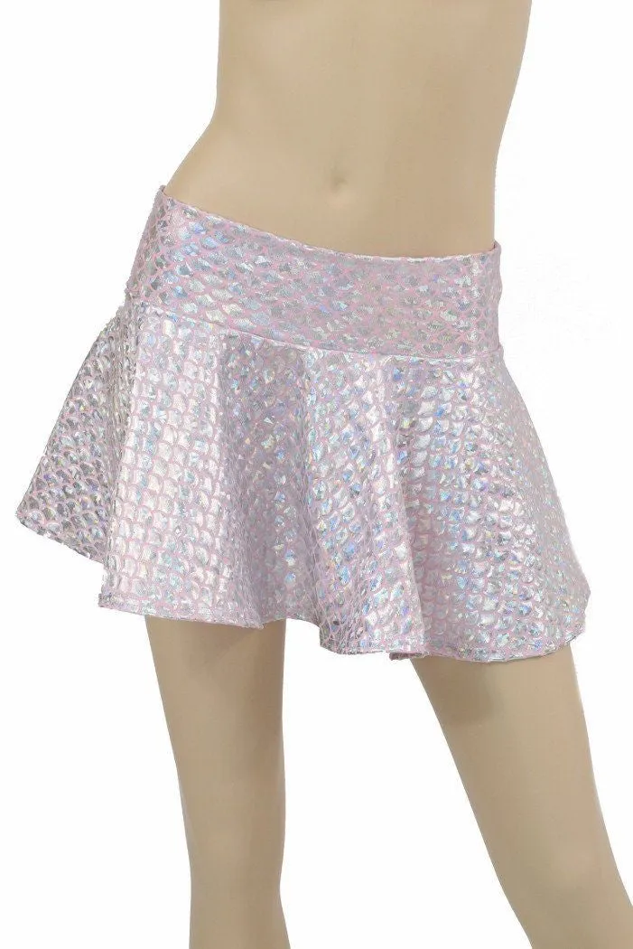 Baby Pink Mermaid Scale Rave Skirt