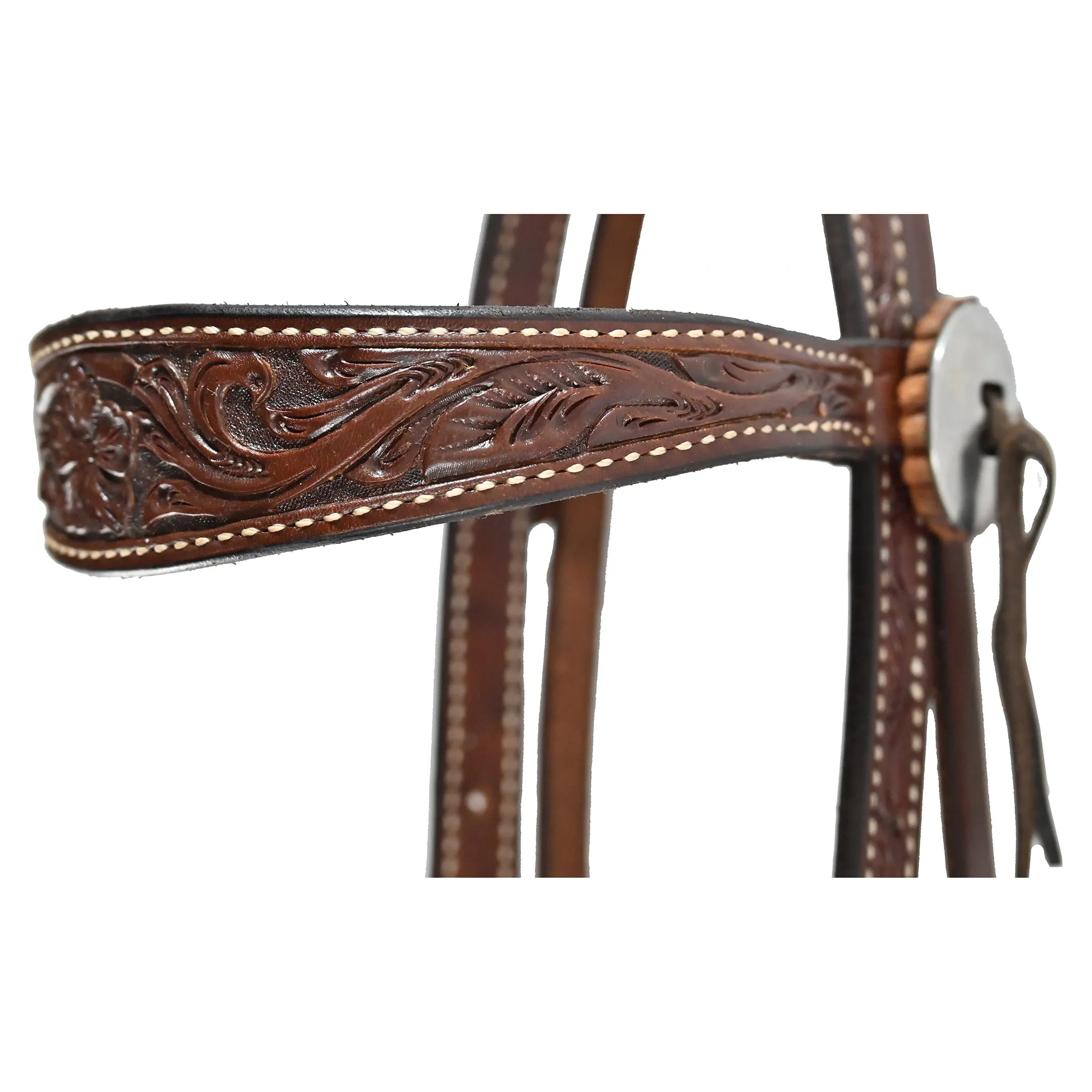 Billy Cook 3/4" Sheridan Tooled Medium Oil Browband Headstall