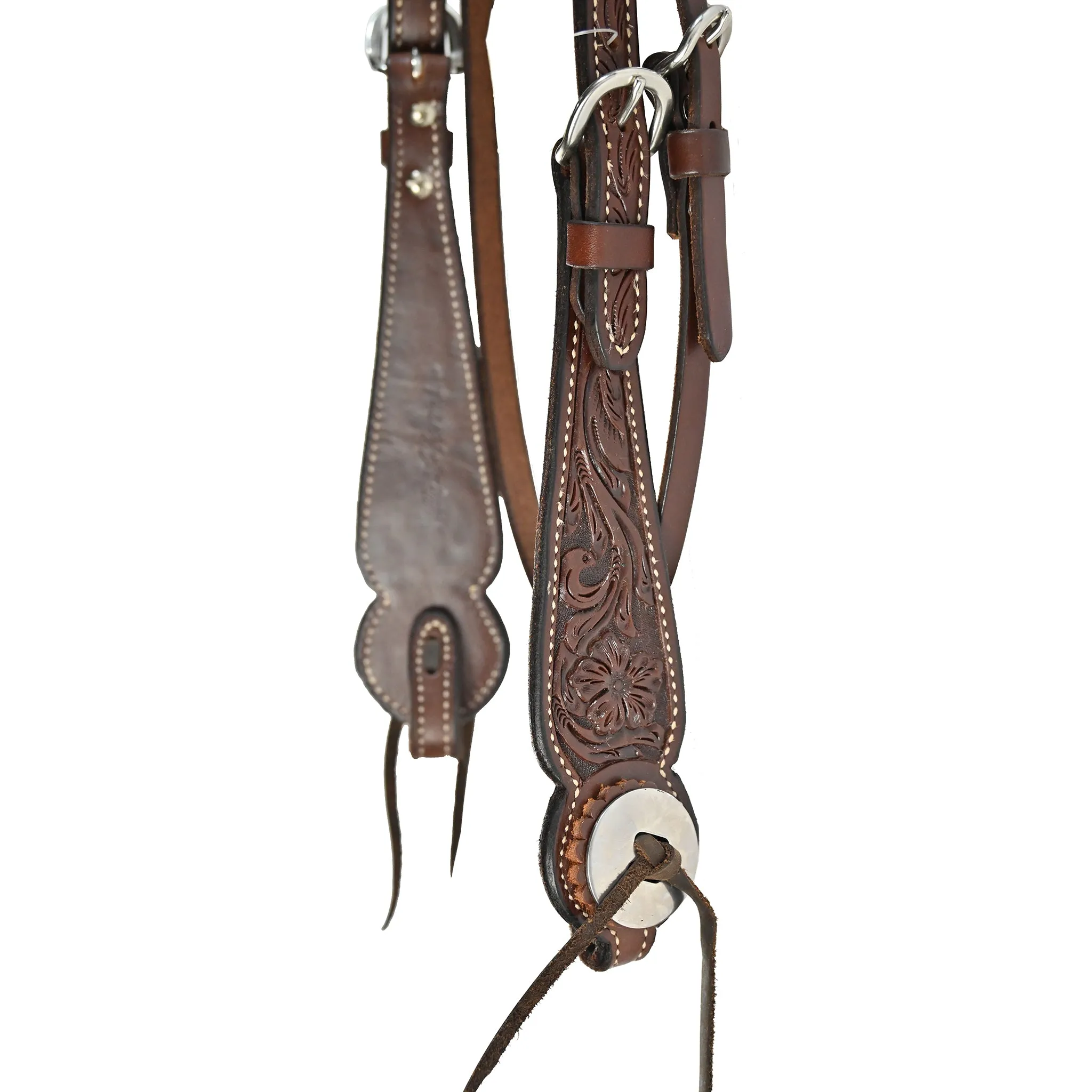 Billy Cook 3/4" Sheridan Tooled Medium Oil Browband Headstall