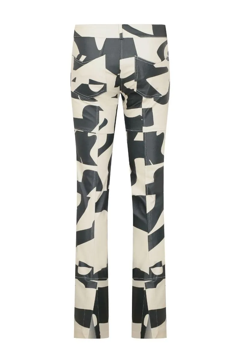 BLACK AND BEIGE BERO PANTS