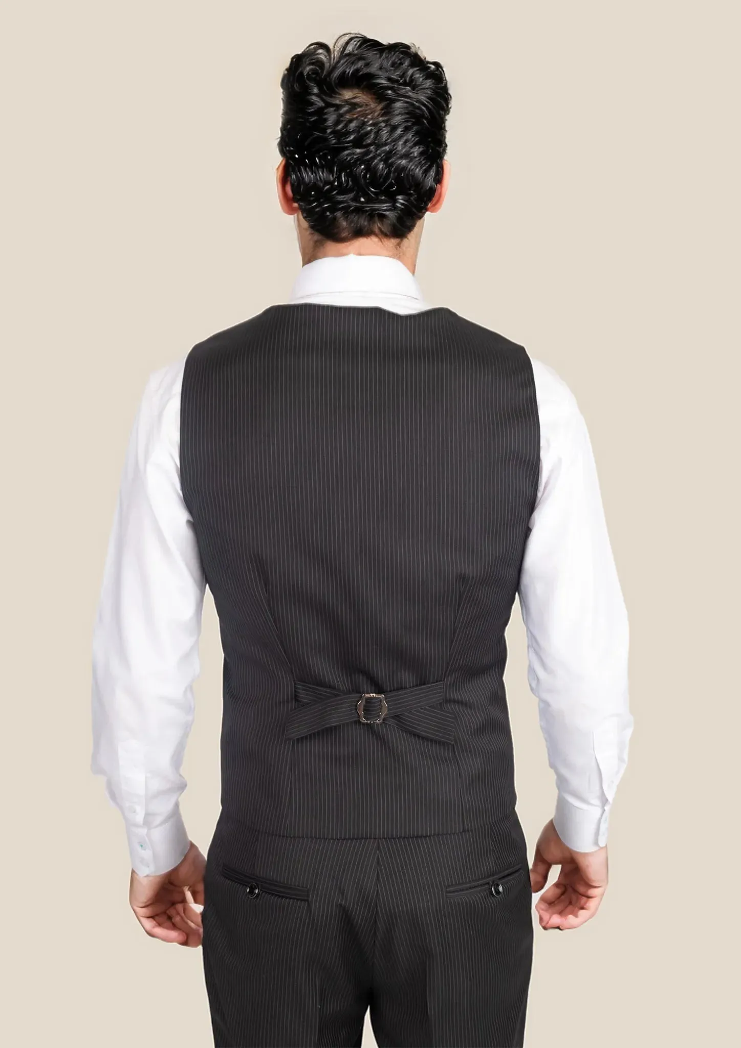 Black Pinstripe Vest