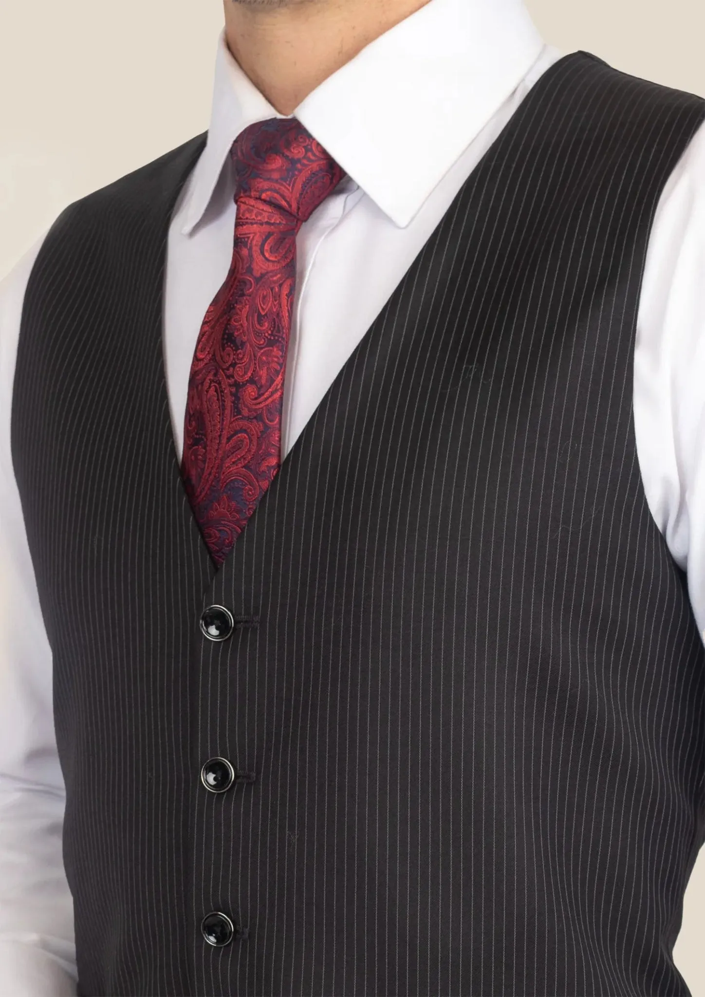 Black Pinstripe Vest