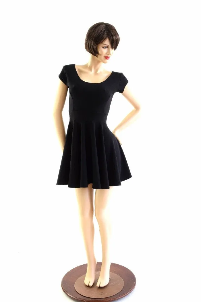 Black Zen Soft Knit Skater Dress