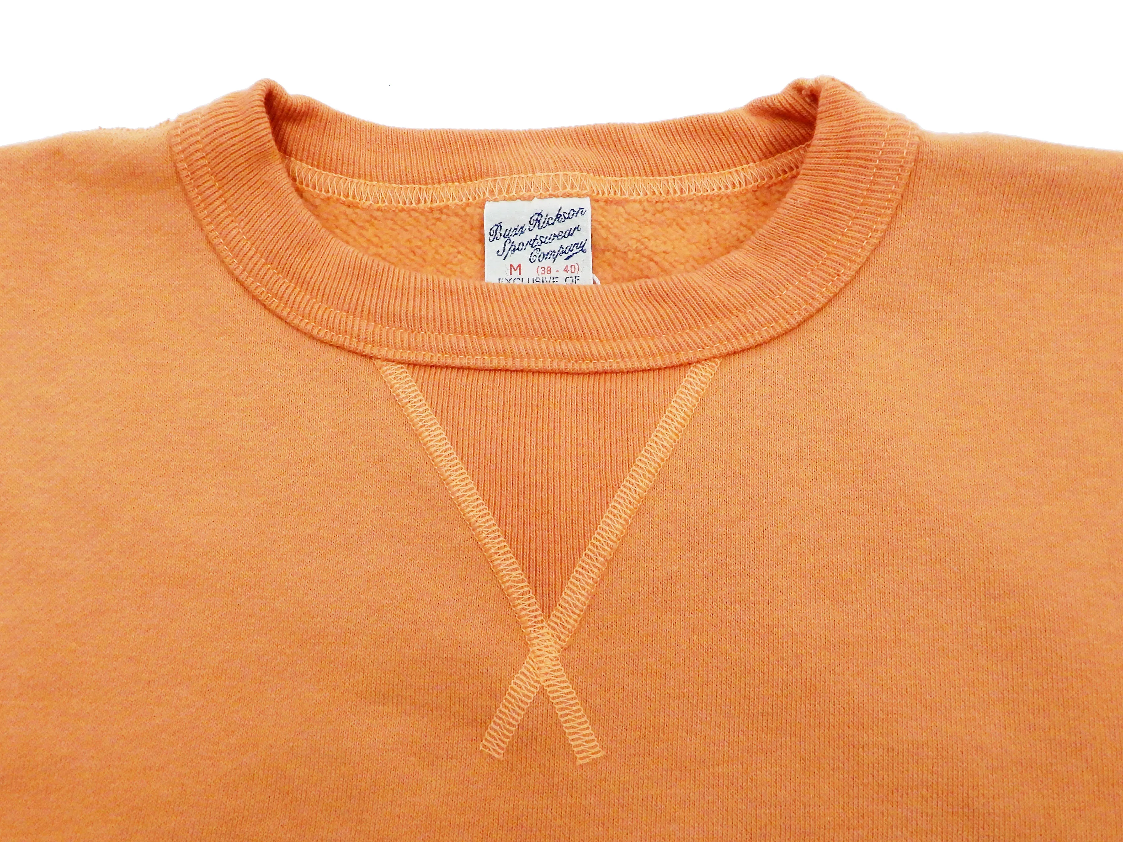 Buzz Rickson Plain Sweatshirt Men's Loop-wheeled Vintage Style BR65622 Faded-Orange