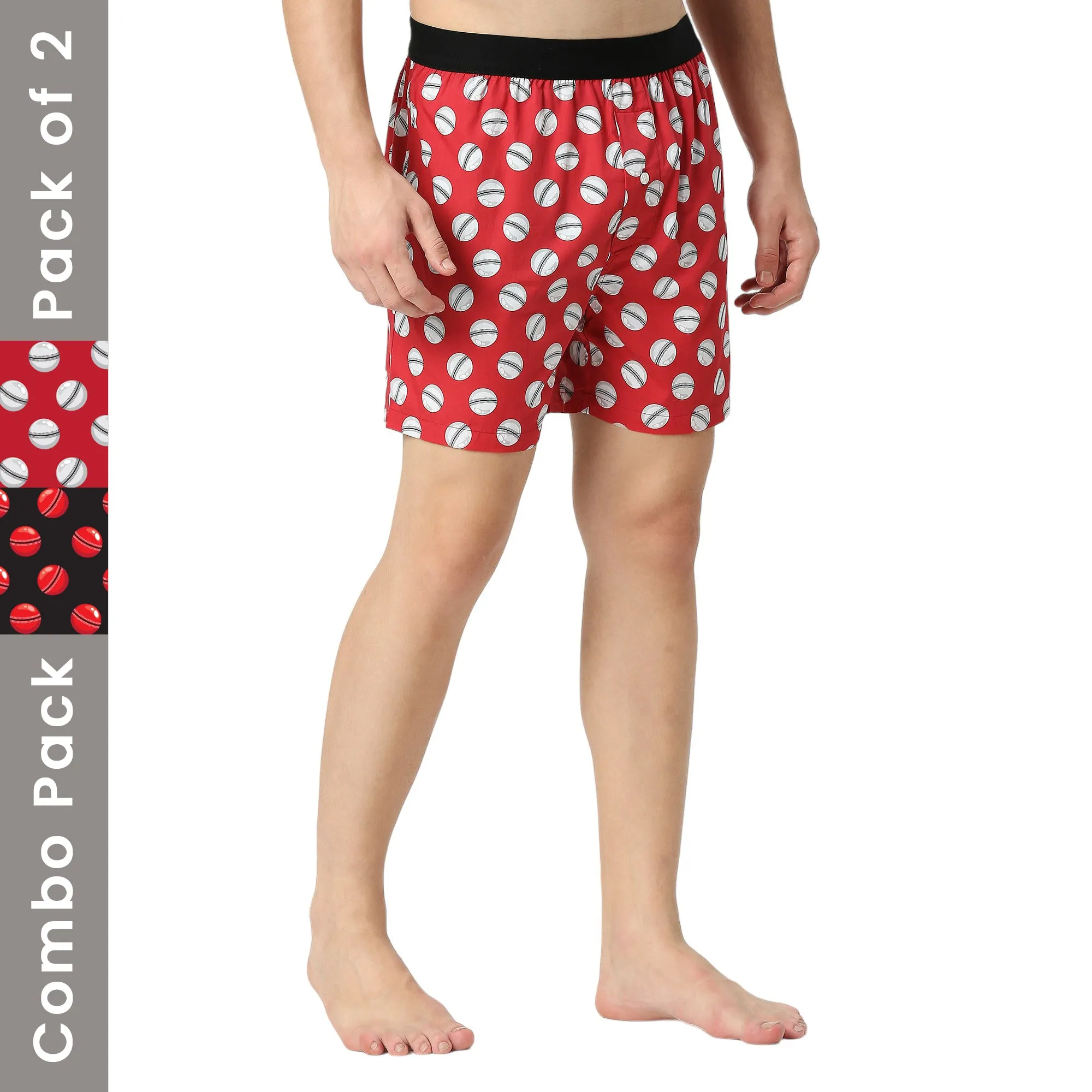 BZ INNERWEAR-Cricket-Men's Boxers Combo | 100% Cotton | Pack of 2