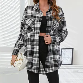 Casual Button Printing Loose Shirt Jacket Wholesale