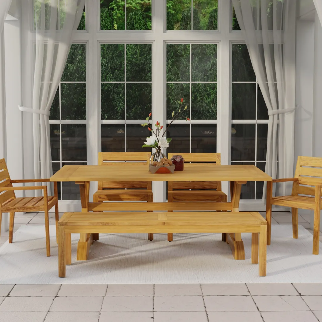 Charleston 6-Piece Trestle Dining Set