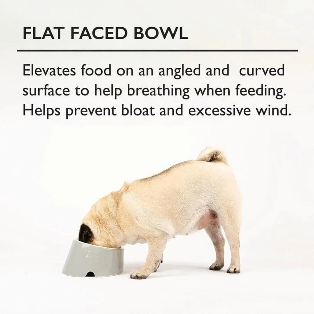 Classic 2 Piece Flat Faced Dog Food & Water Bowl - Grey