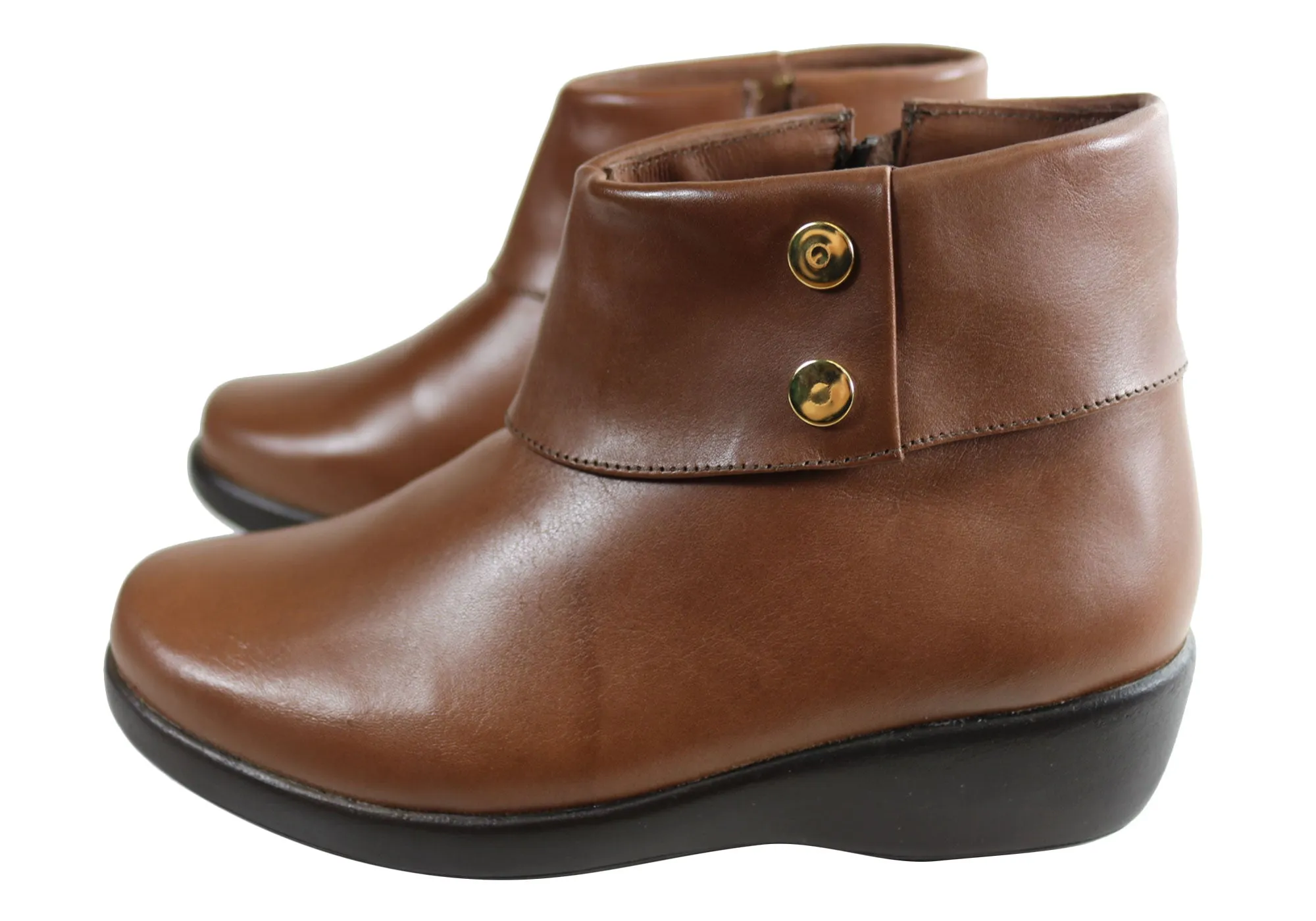 Comfortshoeco Tess Womens Leather Comfort Ankle Boots Made In Brazil