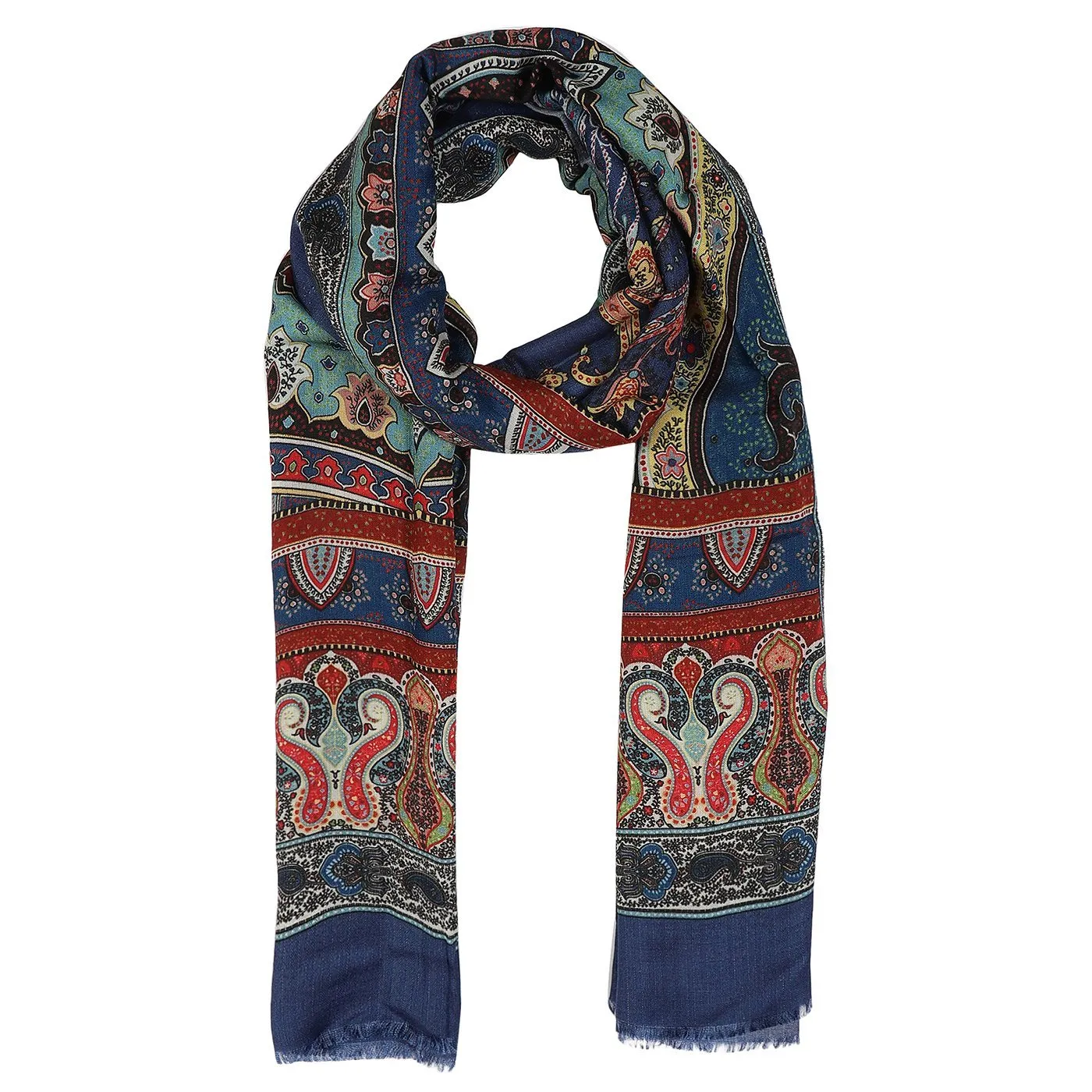 Cosmin Paisley Printed Woolen Stole