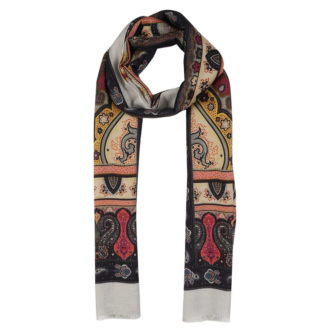 Cosmin Paisley Printed Woolen Stole