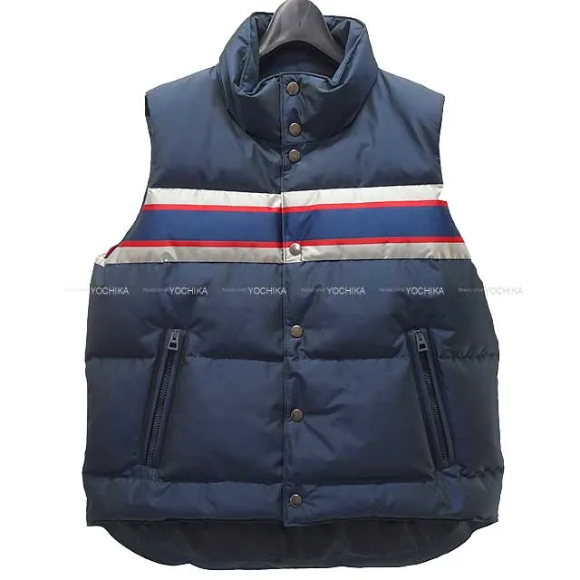 Dior Down vest Logo Star #L Navy/Blanc (White)/Red Polyester L 147C32A2980[EXCELLENT][Authentic]