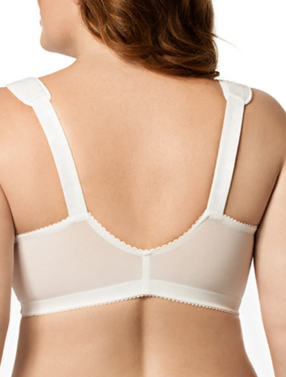 Elila Jacquard Front Close Soft Cup Bra, White | White Front Closure Bras | White Front Fastening Bras