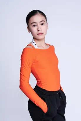 Fearless Long-Sleeve Top in Orange