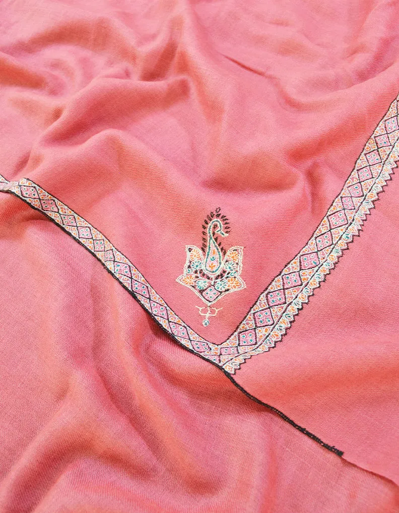 flamingo embroidery Pashmina shawl 8659