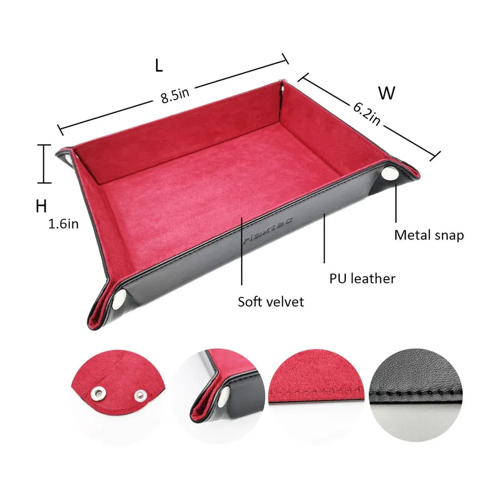 Foldable Dice Tray Dice Set - Red