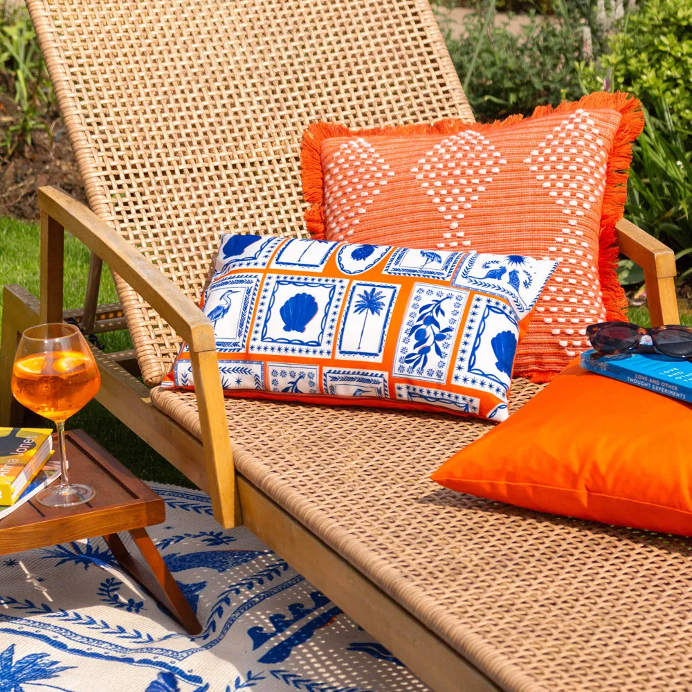 Frieze Outdoor Cushion Coral/Blue