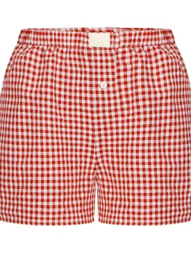 Gingham Boxer Shorts Red