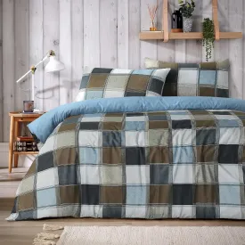 Glencoe Reversible Check Duvet Cover Set with Pillowcases Classic Polycotton Bedding Available in Single Double King Sizes by OLIVIA ROCCO