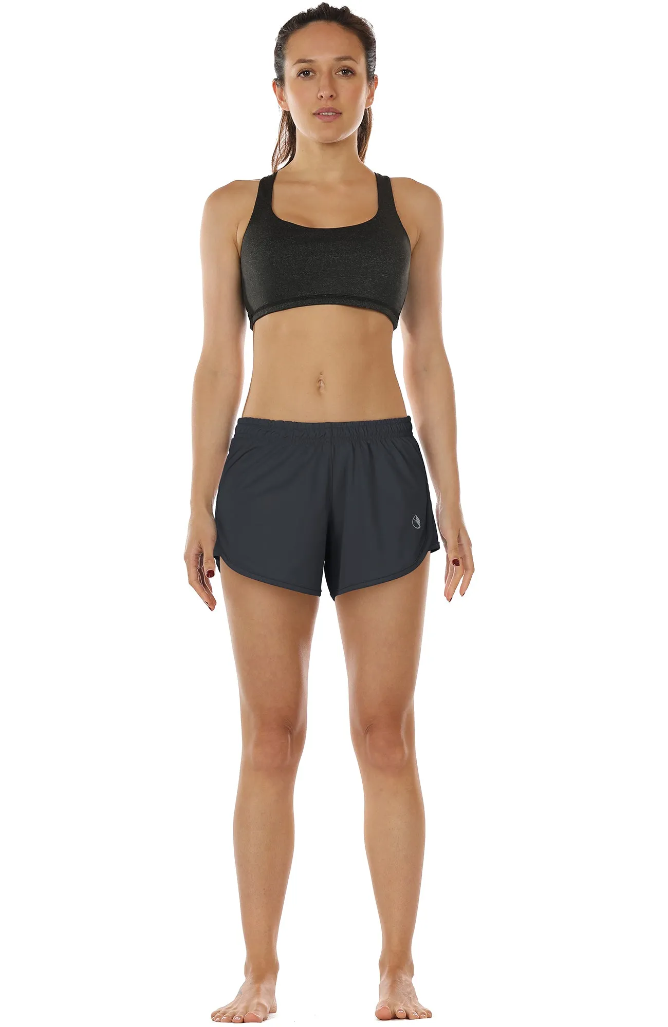 icyzone Workout Shorts Built-in Brief - Women's Gym Exercise Athletic Running Yoga Shorts