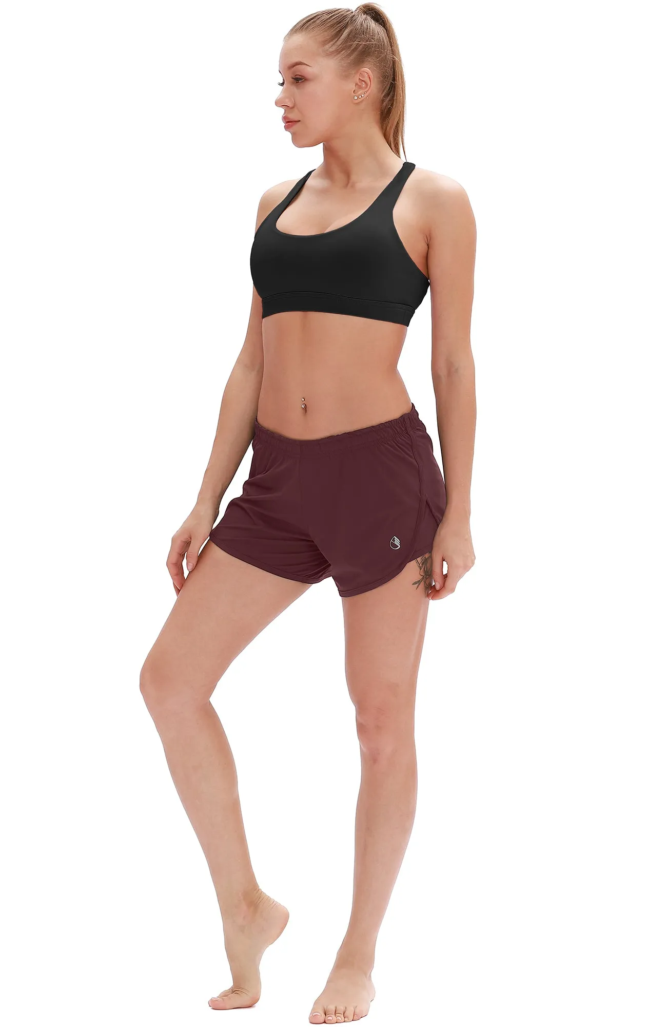 icyzone Workout Shorts Built-in Brief - Women's Gym Exercise Athletic Running Yoga Shorts