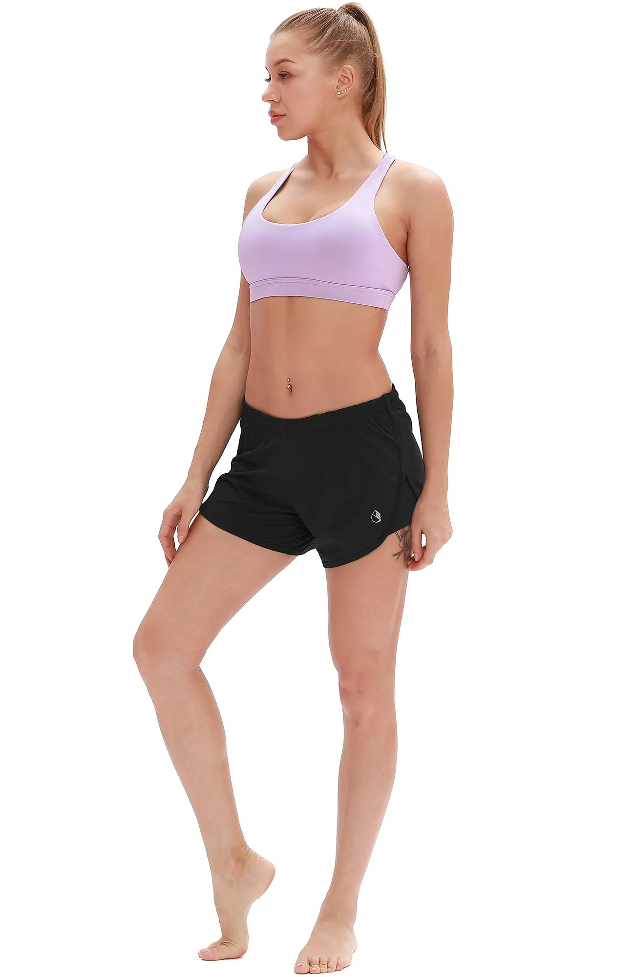 icyzone Workout Shorts Built-in Brief - Women's Gym Exercise Athletic Running Yoga Shorts