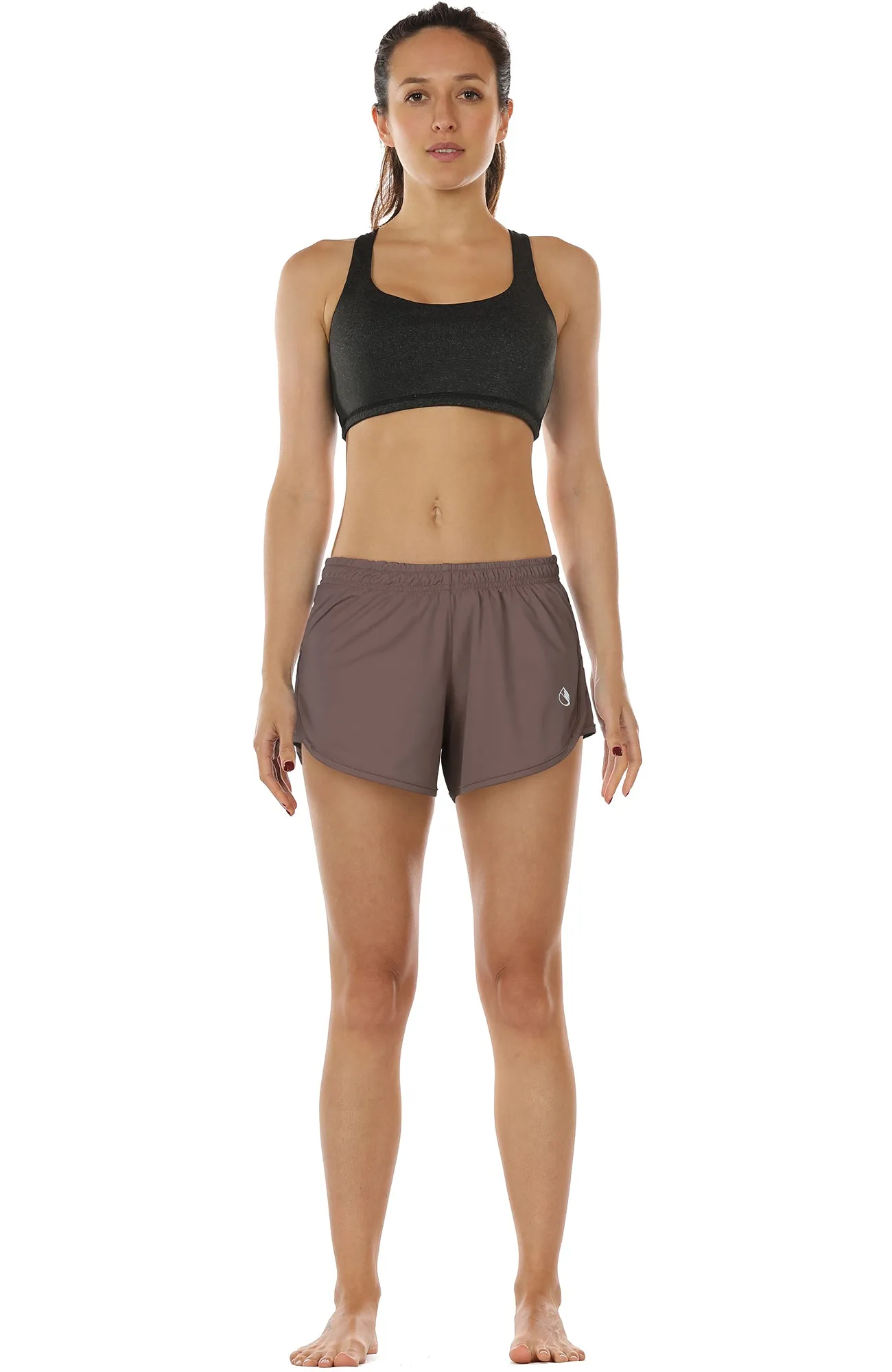 icyzone Workout Shorts Built-in Brief - Women's Gym Exercise Athletic Running Yoga Shorts