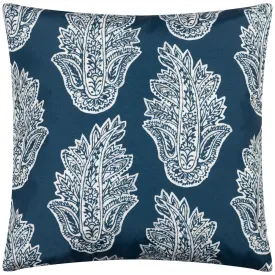 Kalindi Paisley Outdoor Cushion Navy