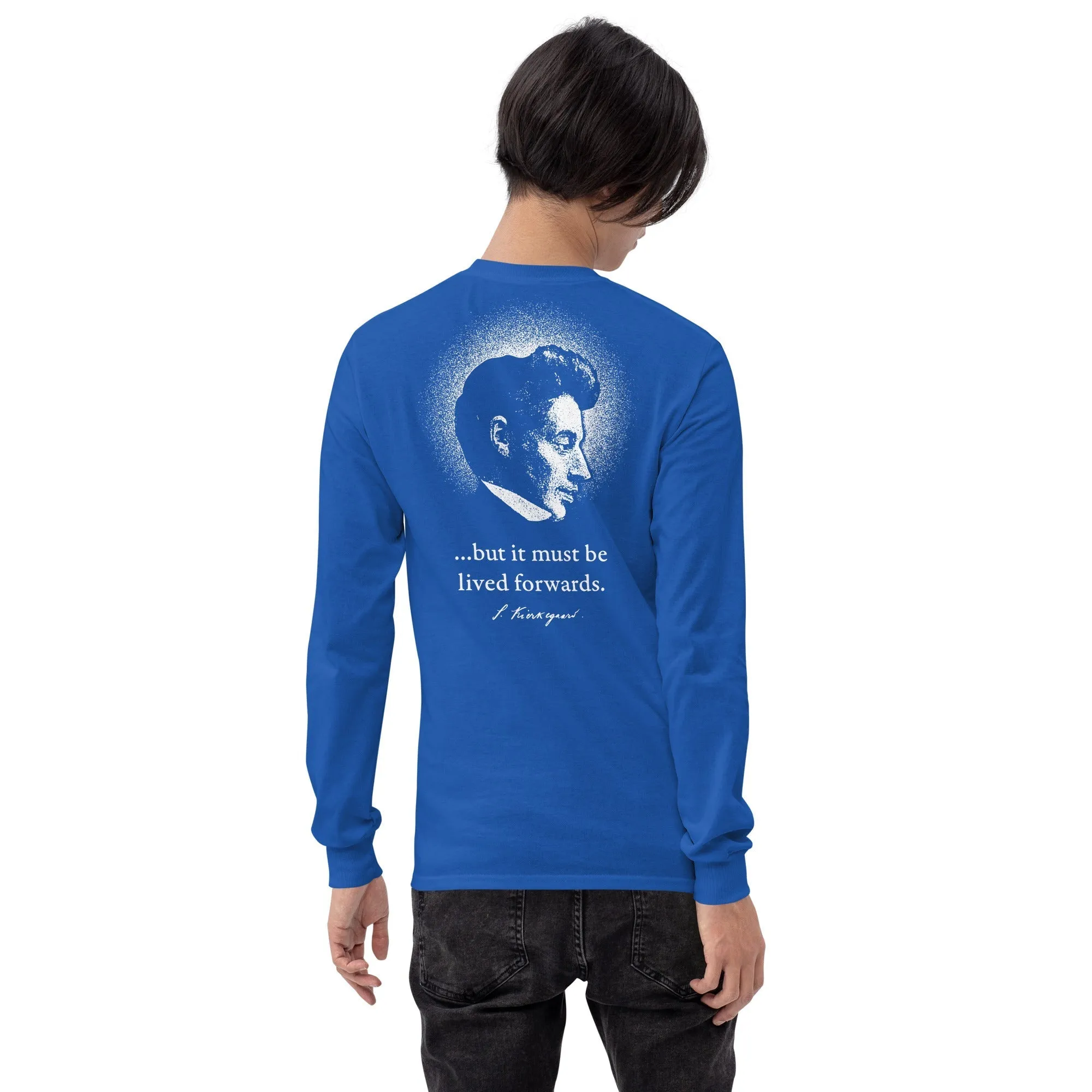 Kierkegaard Quote - Life can only be understood backwards - Long-Sleeved Shirt